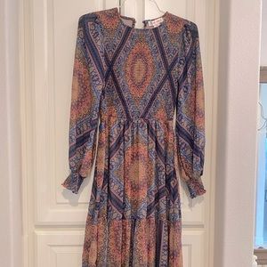 Flying Tomato smocked midi dress, Size medium